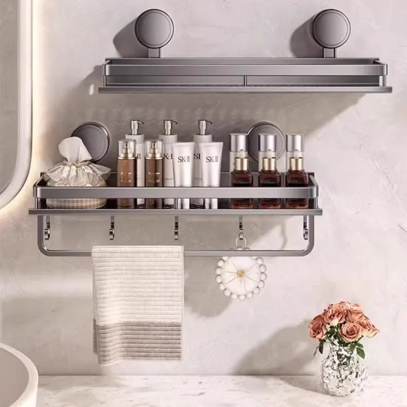 Rustproof Wall Mount Shower Caddy with Suction Cups   Heavy-Duty