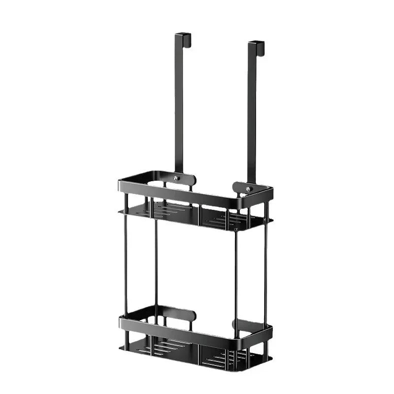 Double Layer Bathroom Shower Caddy Over The Door Hanging Storage Rack Toiletries Organizer Bathroom Shelf Supplies Accessories