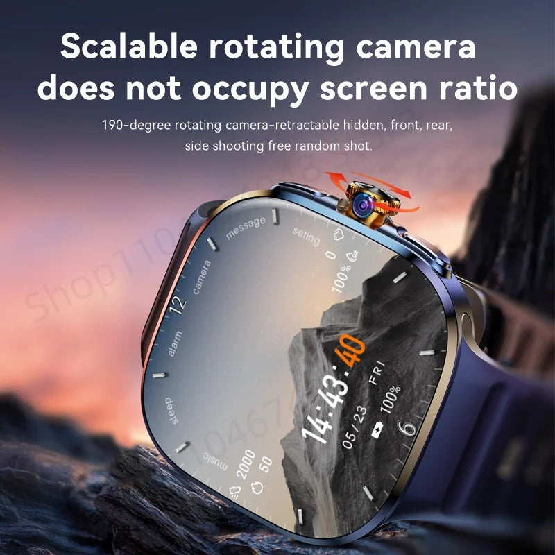 Smartwatch 5G With 2.4inch Amoled Screen 900W Rotating Camera WIFI GPS Position Compass NFC Bluetooth Smart Watch Men Women