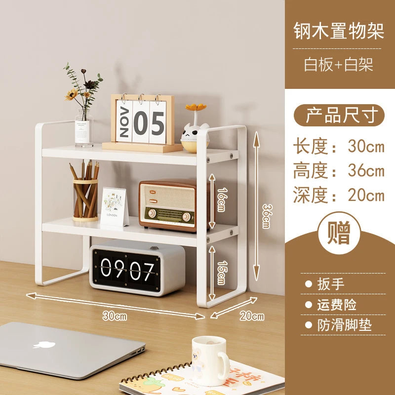 Multi-Layer Desk Organizer Rack Office Computer Table Storage Shelf Student Desktop Storage Rack Layered Cabinet