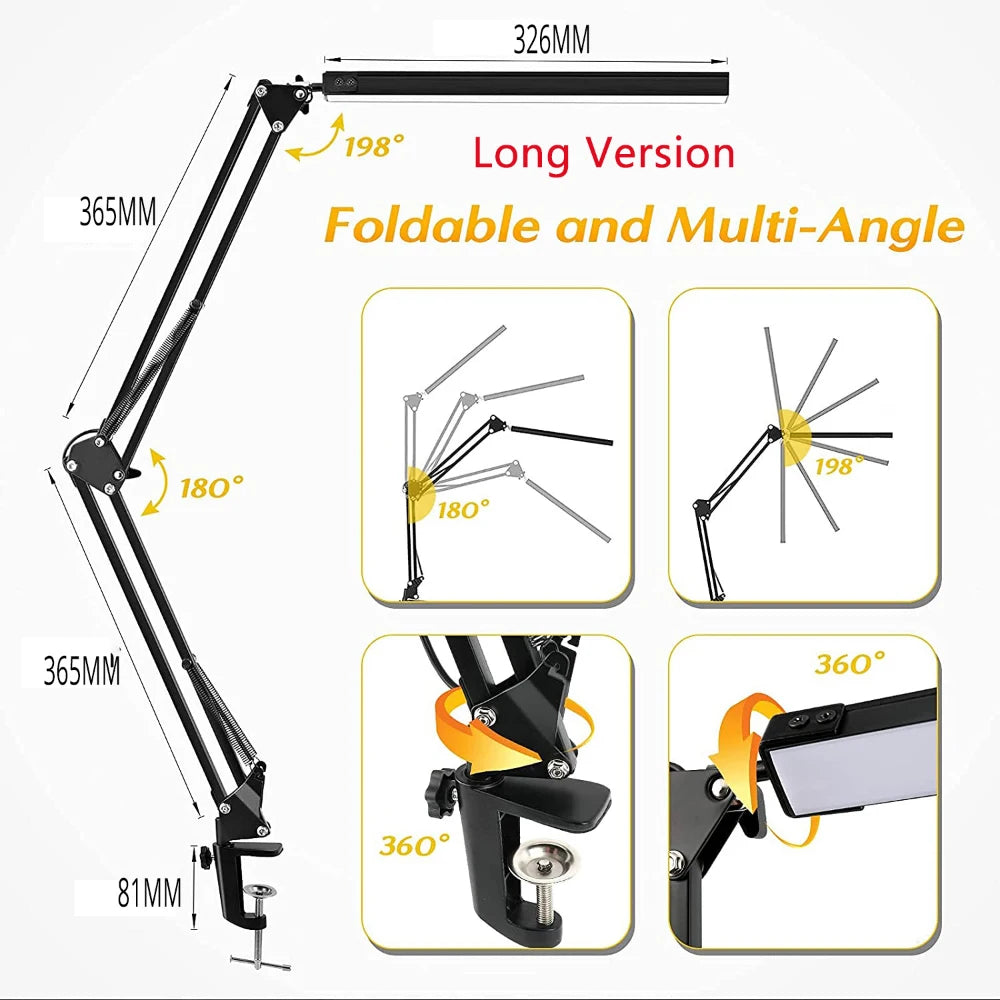LED 10W Swing Arm Desk Lamp