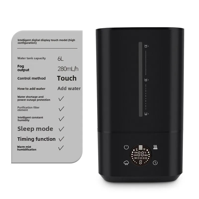 6L Humidifier Intelligent Constant Humidity, Large Capacity And Quiet Design, Healthy Humidification, Multi-Functional Design