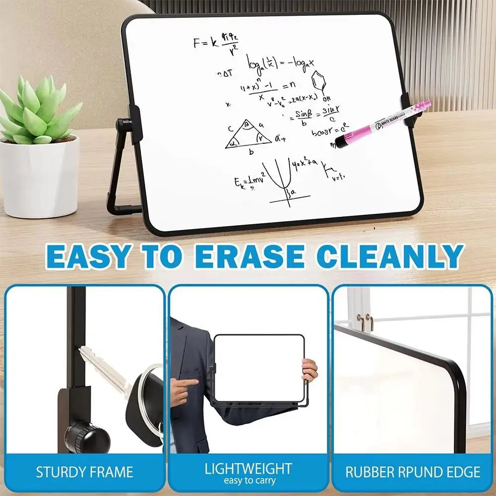 Portable Foldable Desktop Whiteboard Erasable With Bracket Writing Board Double Sided Use Message Board Home