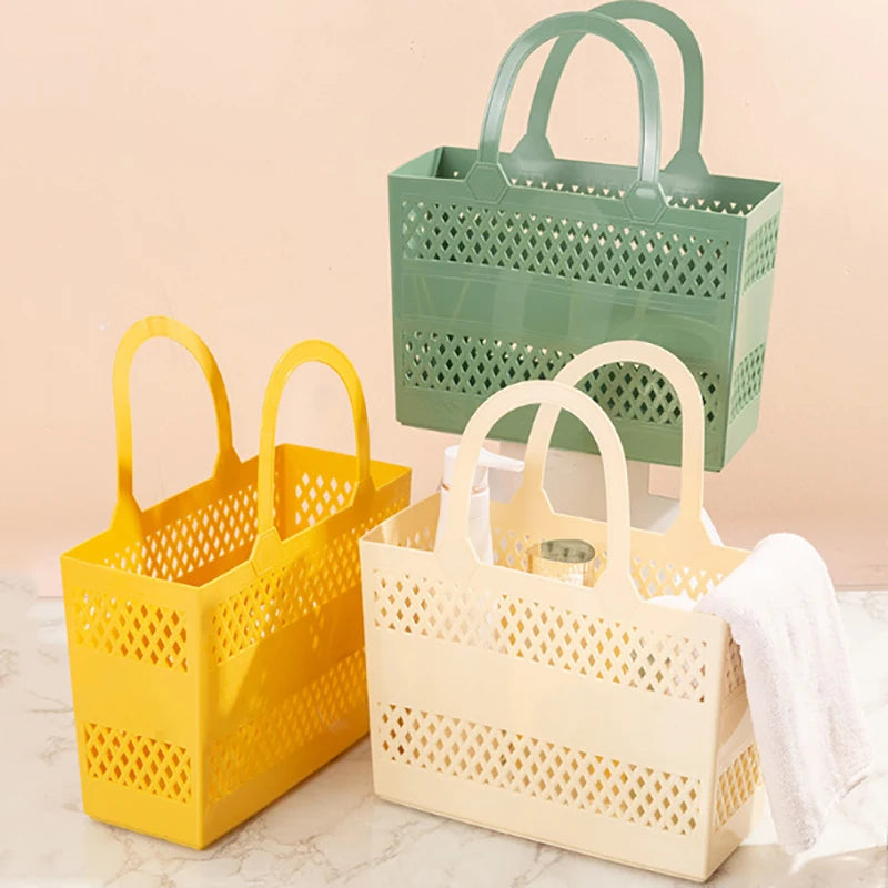Shower Caddy Basket With Handles Portable Large Capacity Drainage Box Household Storage Basket For Camp Bathroom Beach Dorm Gym
