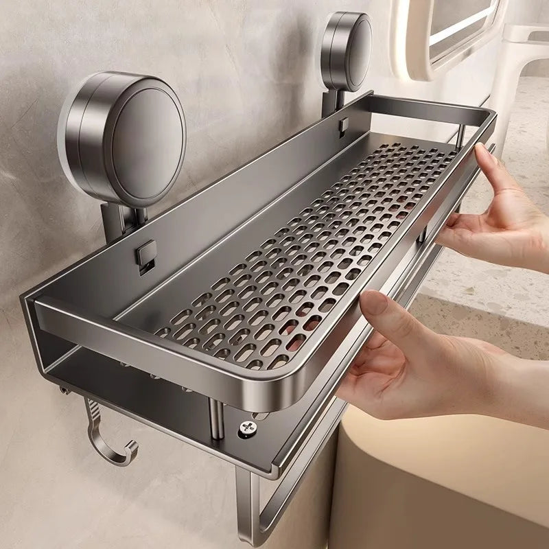 Rustproof Wall Mount Shower Caddy with Suction Cups   Heavy-Duty