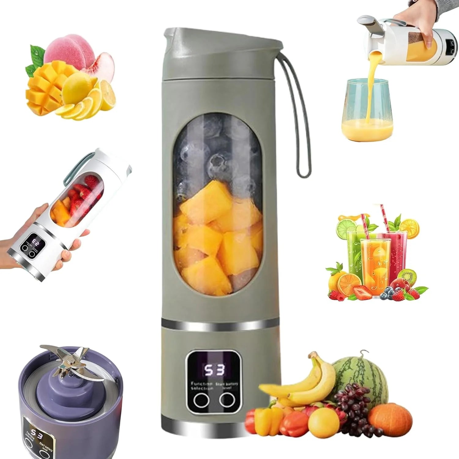Portable juicer, handheld blender, USB