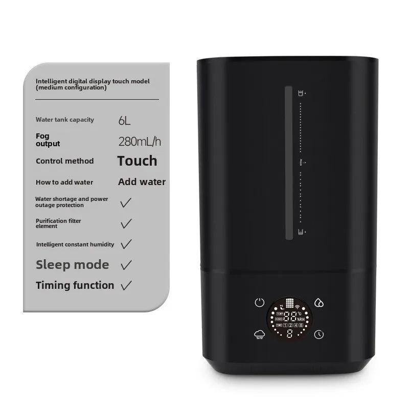 6L Humidifier Intelligent Constant Humidity, Large Capacity And Quiet Design, Healthy Humidification, Multi-Functional Design