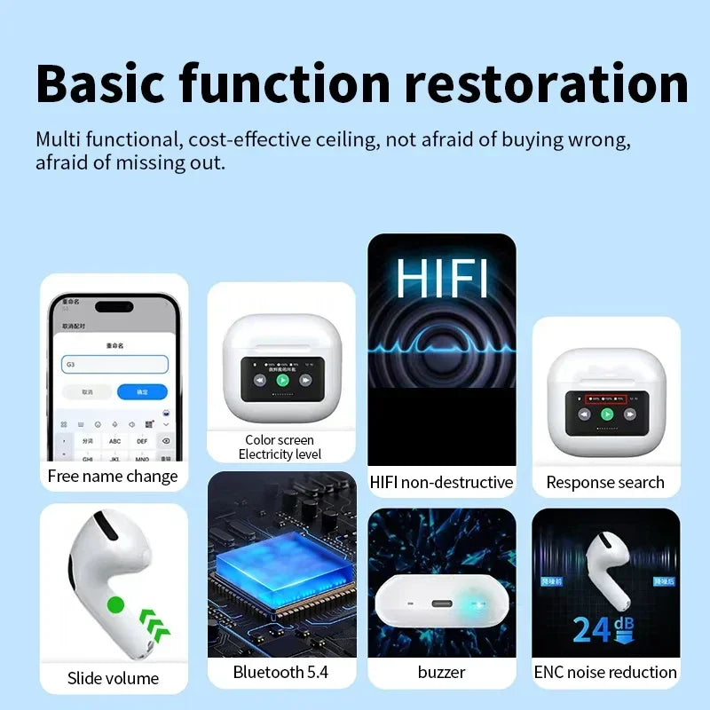 Wireless Bluetooth 5.3 Earphones App (Noise-canceling)