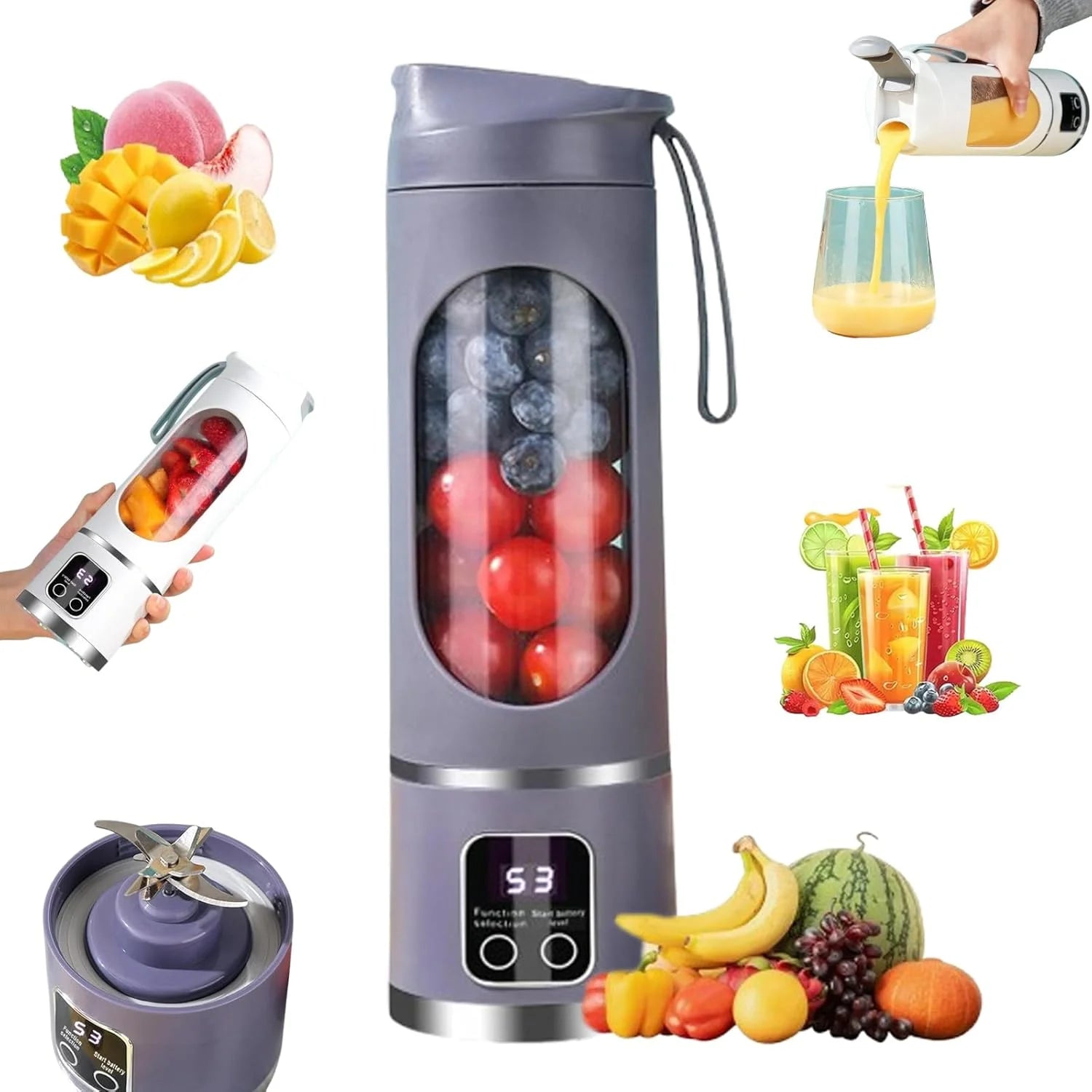 Portable juicer, handheld blender, USB