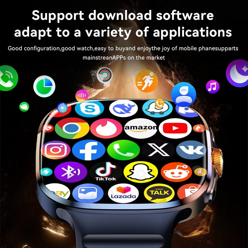 Smartwatch 5G With 2.4inch Amoled Screen 900W Rotating Camera WIFI GPS Position Compass NFC Bluetooth Smart Watch Men Women