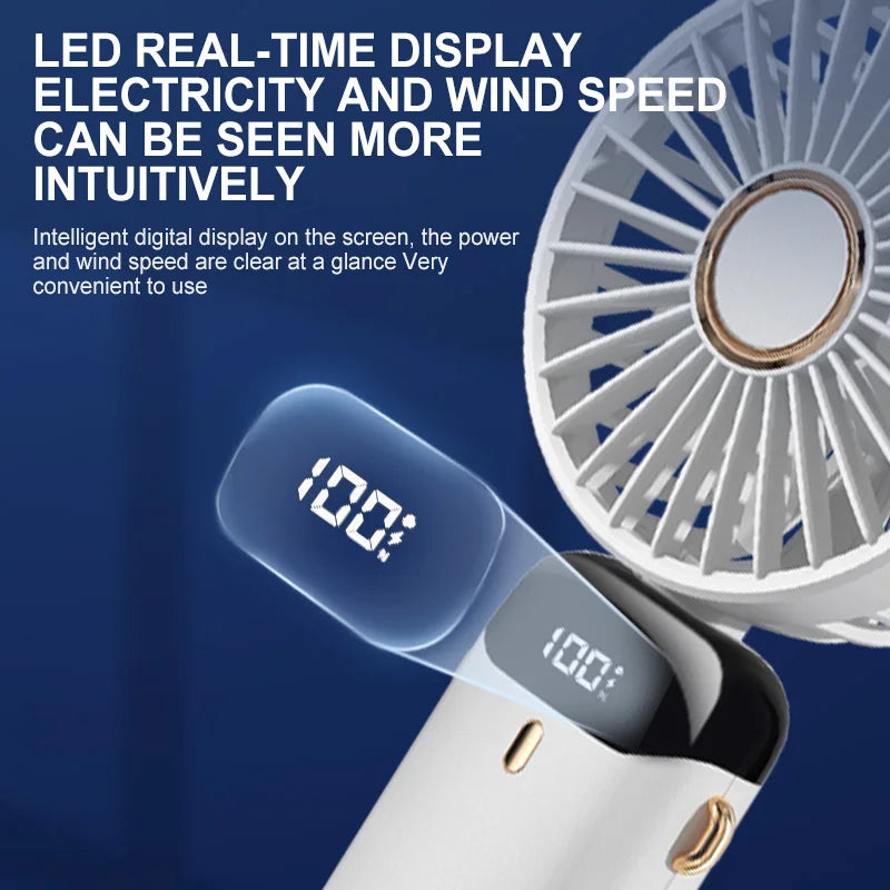 Portable Mini Fan With 5 Speeds USB Rechargeable Charging
