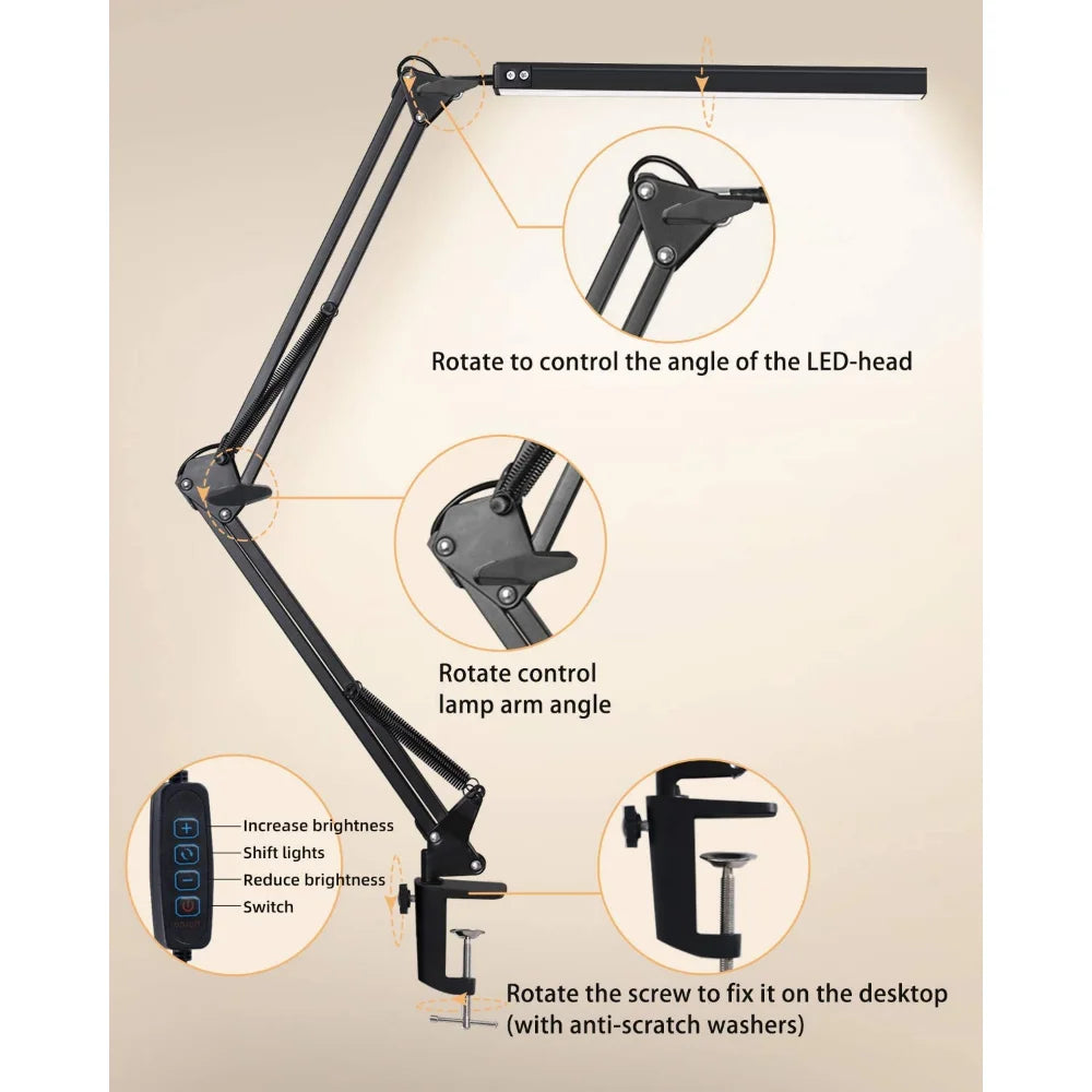 LED 10W Swing Arm Desk Lamp
