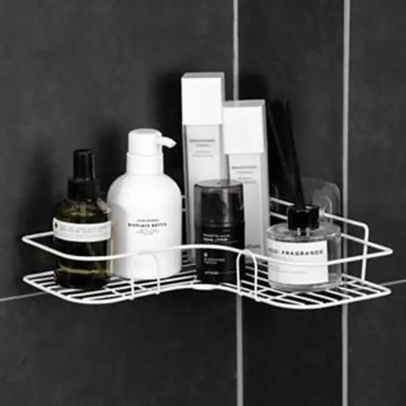 Stainless Steel Corner Shower Caddy, No-Drilling Wall-Mounted Bathroom Organizer, Multi-functional Storage Shelf For Kitchen