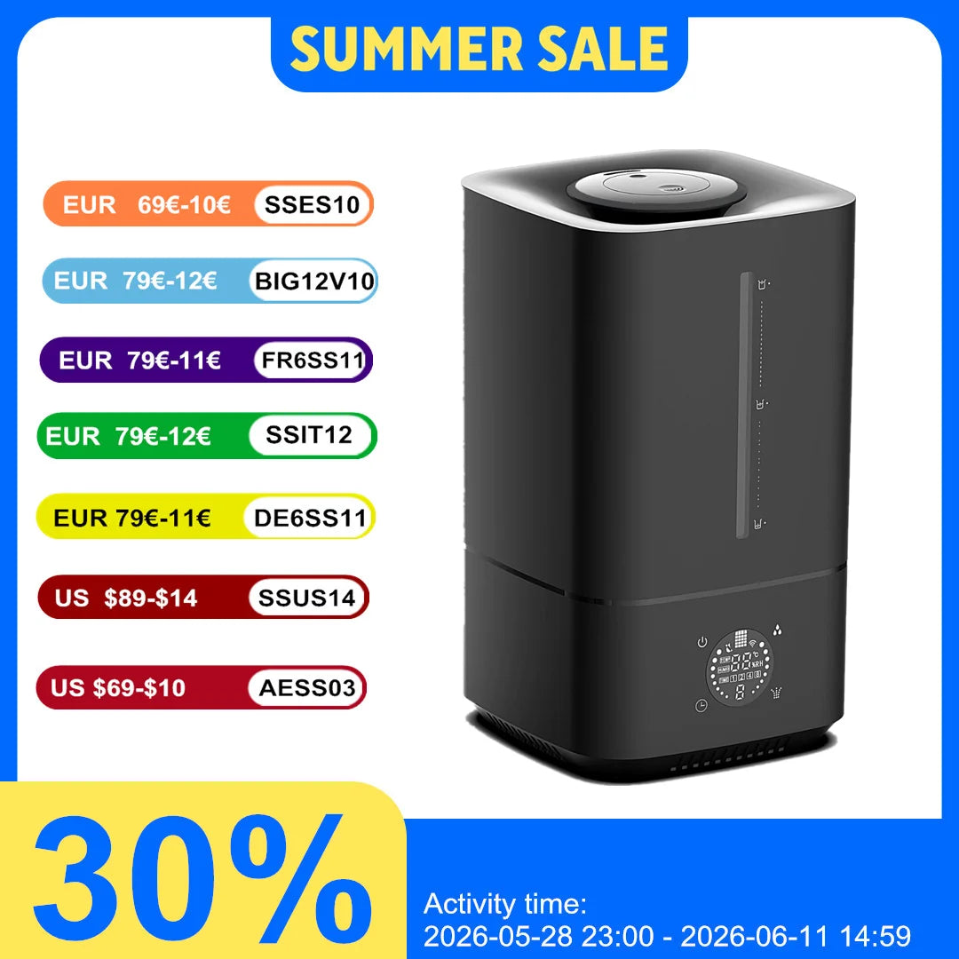 6L Humidifier Intelligent Constant Humidity, Large Capacity And Quiet Design, Healthy Humidification, Multi-Functional Design
