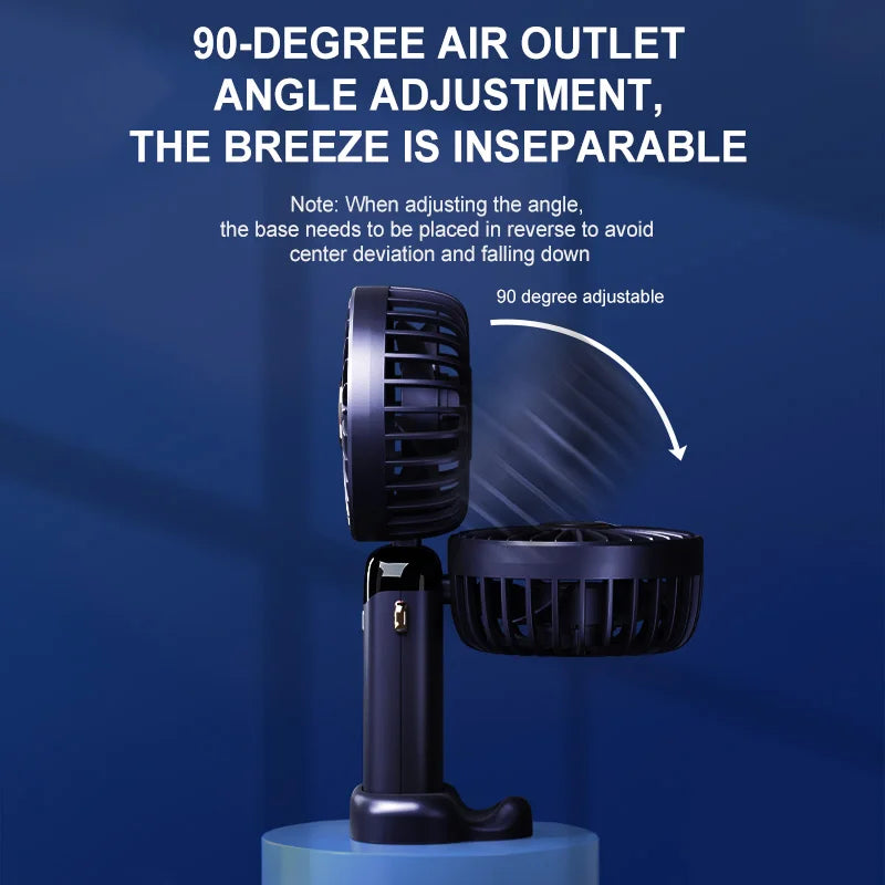 Portable Mini Fan With 5 Speeds USB Rechargeable Charging