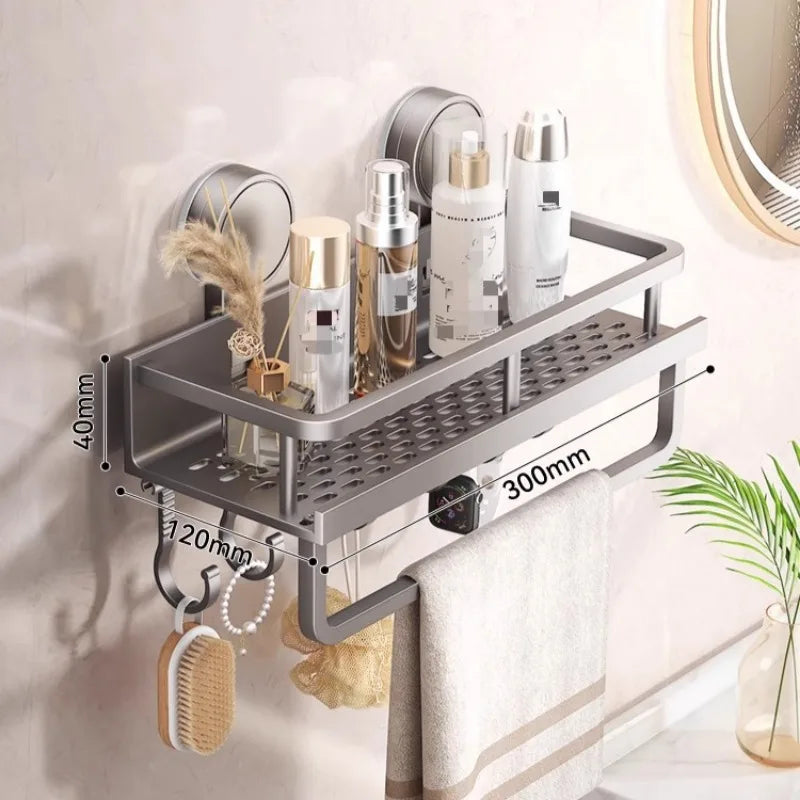 Rustproof Wall Mount Shower Caddy with Suction Cups   Heavy-Duty