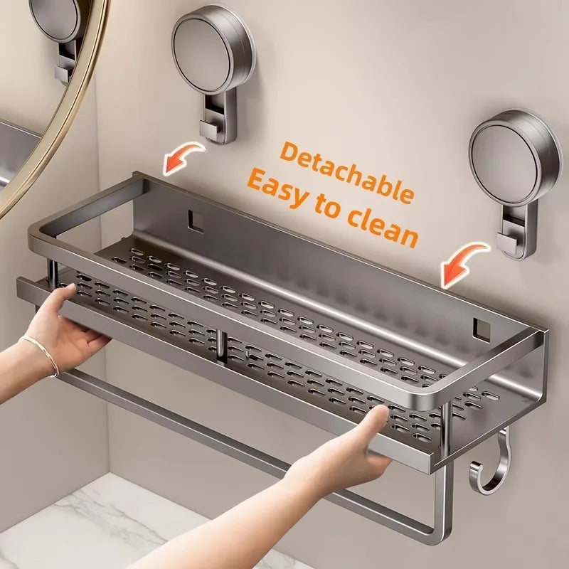 Rustproof Wall Mount Shower Caddy with Suction Cups   Heavy-Duty